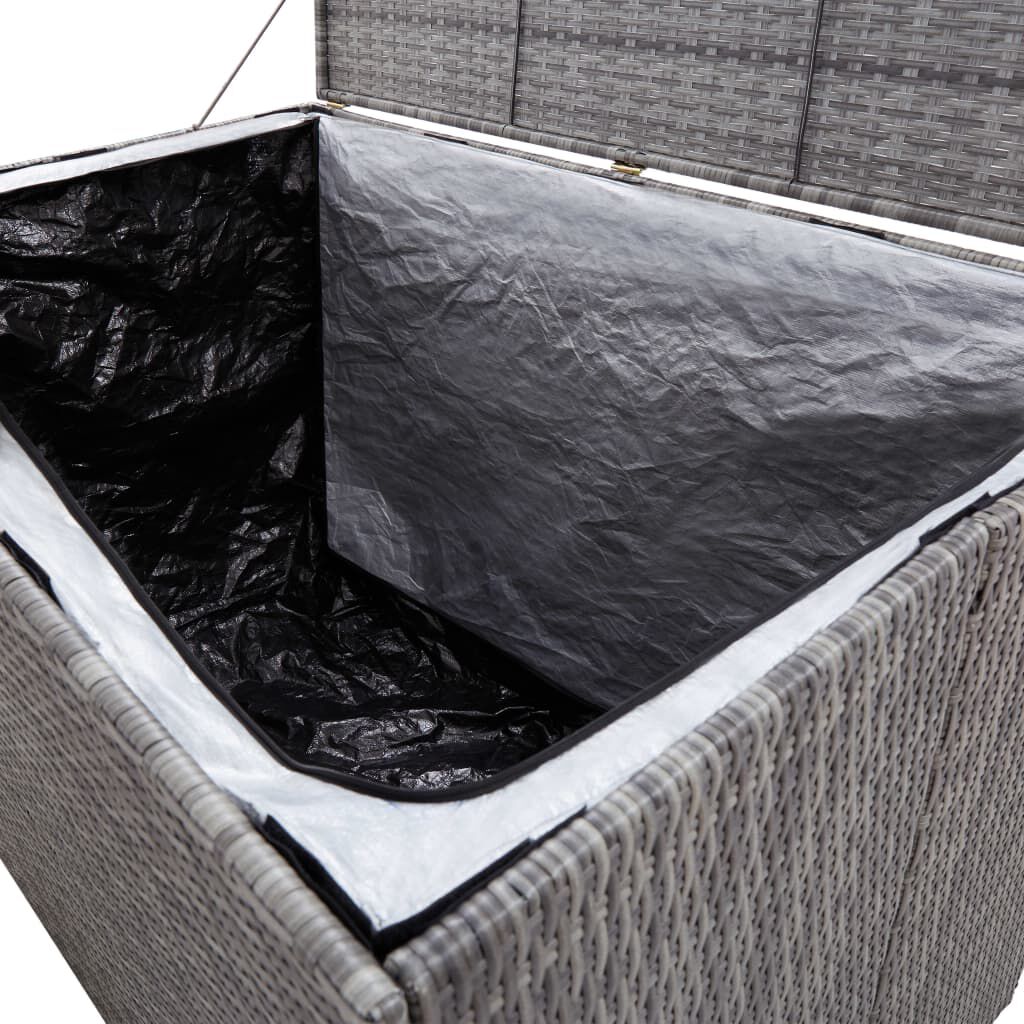 vidaXL Μπαούλο Εξωτερικού Χώρου Γκρι 150x100x100 εκ. Συνθετικό Ρατάν