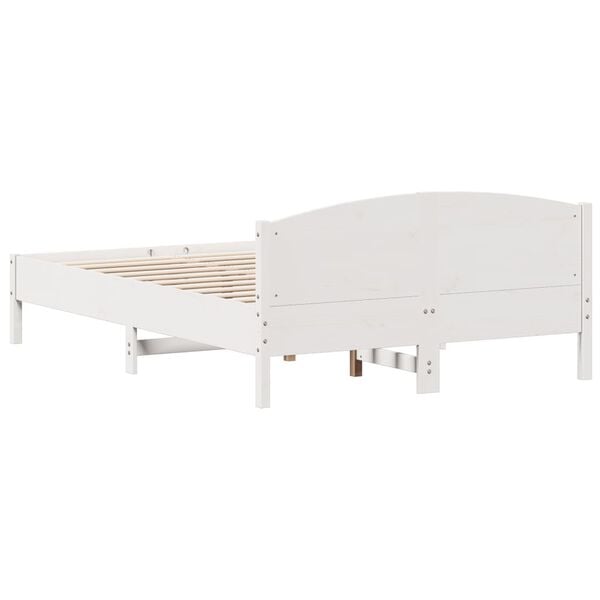 vidaXL Σκελετός Κρεβ. Χωρίς Στρώμα Λευκό 120x200 εκ Μασίφ Πεύκο