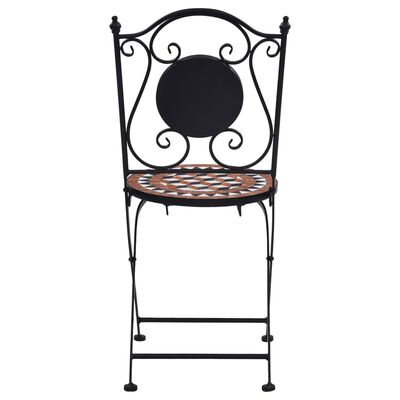 vidaXL Καρέκλες Bistro «Μωσαϊκό» 2 τεμ. Καφέ Κεραμικές