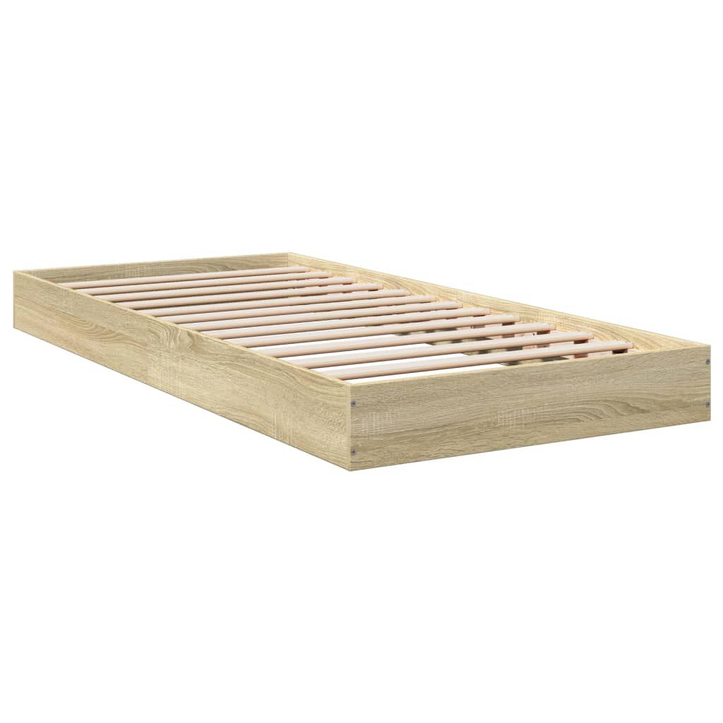 vidaXL Πλαίσιο Κρεβ. Χωρ. Στρώμα Sonoma Δρυς 90x200 εκ. Επεξ. Ξύλο