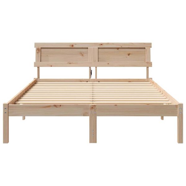 vidaXL Σκελετός Κρεβατιού Καφέ 120 x 190 cm Μασίφ ξύλο πεύκου