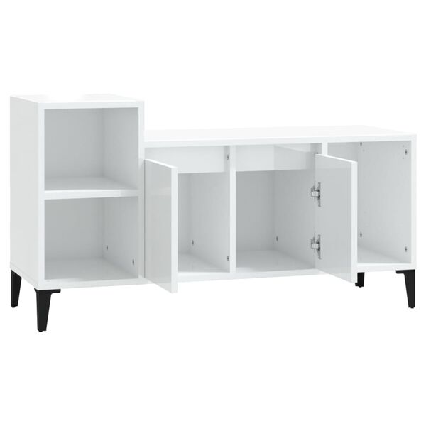 vidaXL Έπιπλο Τηλεόρασης Γυαλ. Λευκό 100x35x55 εκ. Επεξεργασμένο Ξύλο