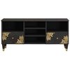 vidaXL Ντουλάπι TV με ράφι Μαύρο 100 x 33 x 46 εκ Στερεό ξύλο μάνγκο