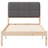 vidaXL Σκελετός Κρεβατιού με Επενδεδυμένο Κεφαλάρι Σκούρο Γκρι