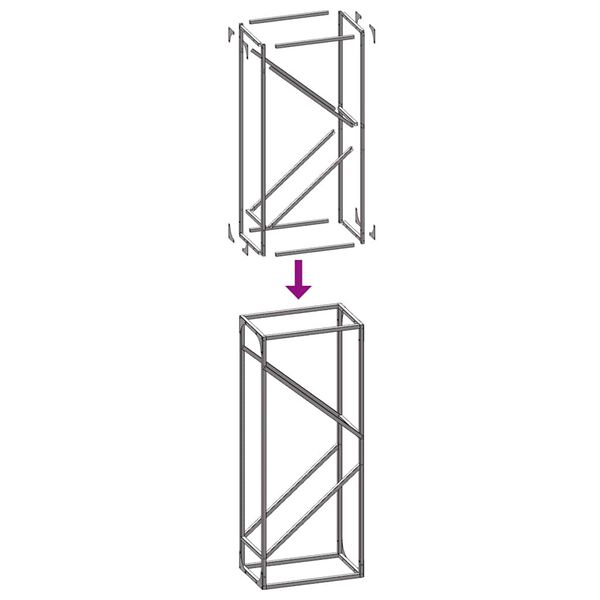 vidaXL Ράφι για καυσόξυλα 40x25x100 εκ. Ατσάλι ψυχρής έλασης