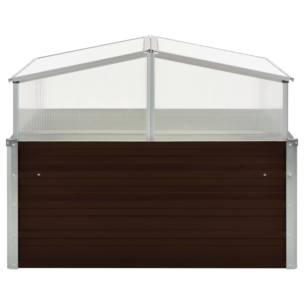 vidaXL Θερμοκήπιο Σπορείο Καφέ 100x100x85 εκ. από Γαλβανισμένο Χάλυβα