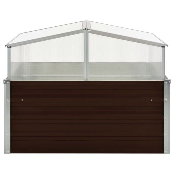 vidaXL Θερμοκήπιο Σπορείο Καφέ 100x100x85 εκ. από Γαλβανισμένο Χάλυβα