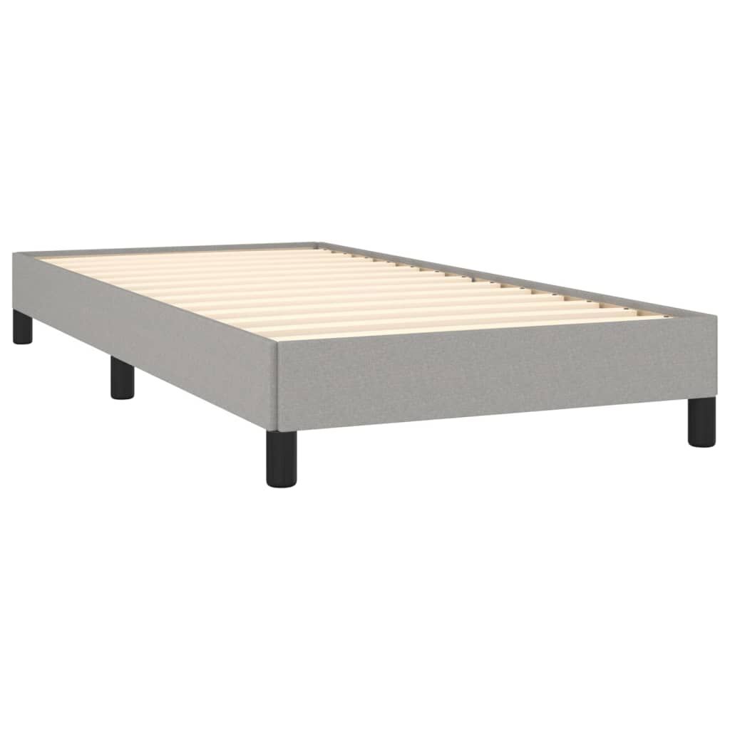 vidaXL Κρεβάτι Boxspring με Στρώμα & LED Αν.Γκρι 80x200 εκ. Υφασμάτινο