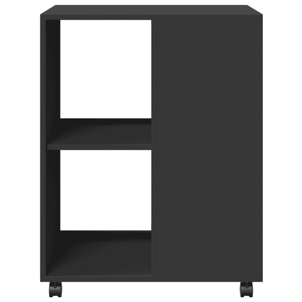 vidaXL Βοηθητικό Τραπέζι με Ρόδες Μαύρο 55x60x78 εκ. Επεξ. Ξύλο