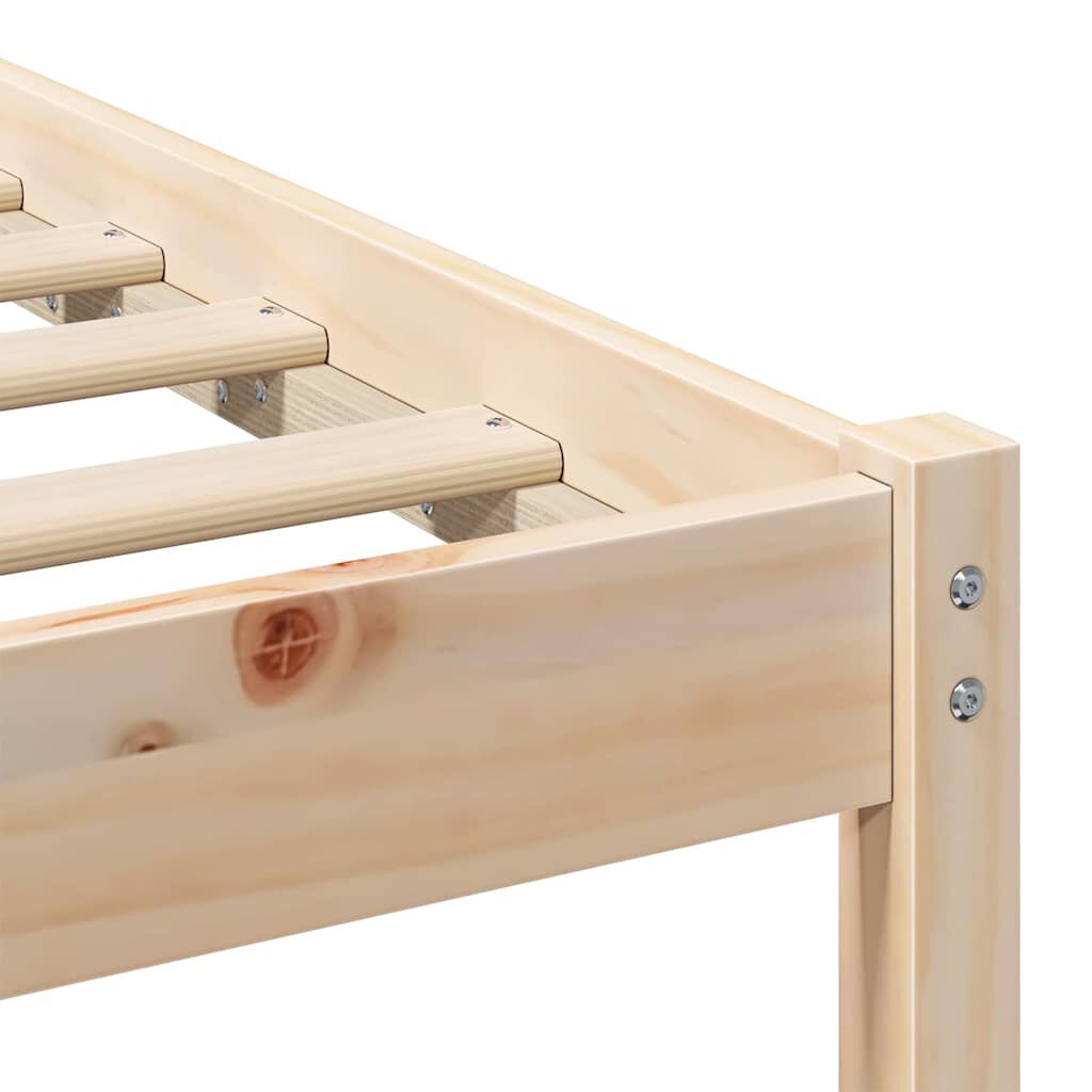 vidaXL Σκελετός Κρεβατιού Καφέ 75 x 190 cm Μασίφ ξύλο πεύκου