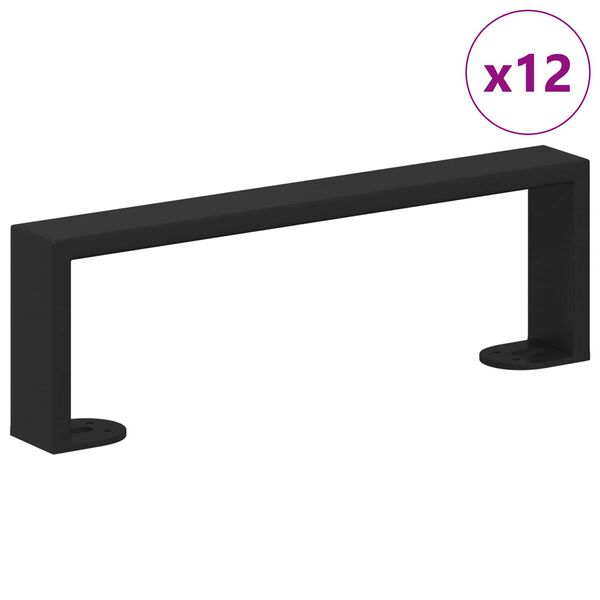 vidaXL &Pi;ό&delta;&iota;&alpha; &Epsilon;&pi;ί&pi;&lambda;&omega;&nu; 12 pcs &Mu;&alpha;ύ&rho;&omicron; 31,1 x 4 x 10 &chi;&iota;&lambda;&iota;&omicron;&sigma;&tau;ά &Sigma;ί&delta;&epsilon;&rho;&omicron;