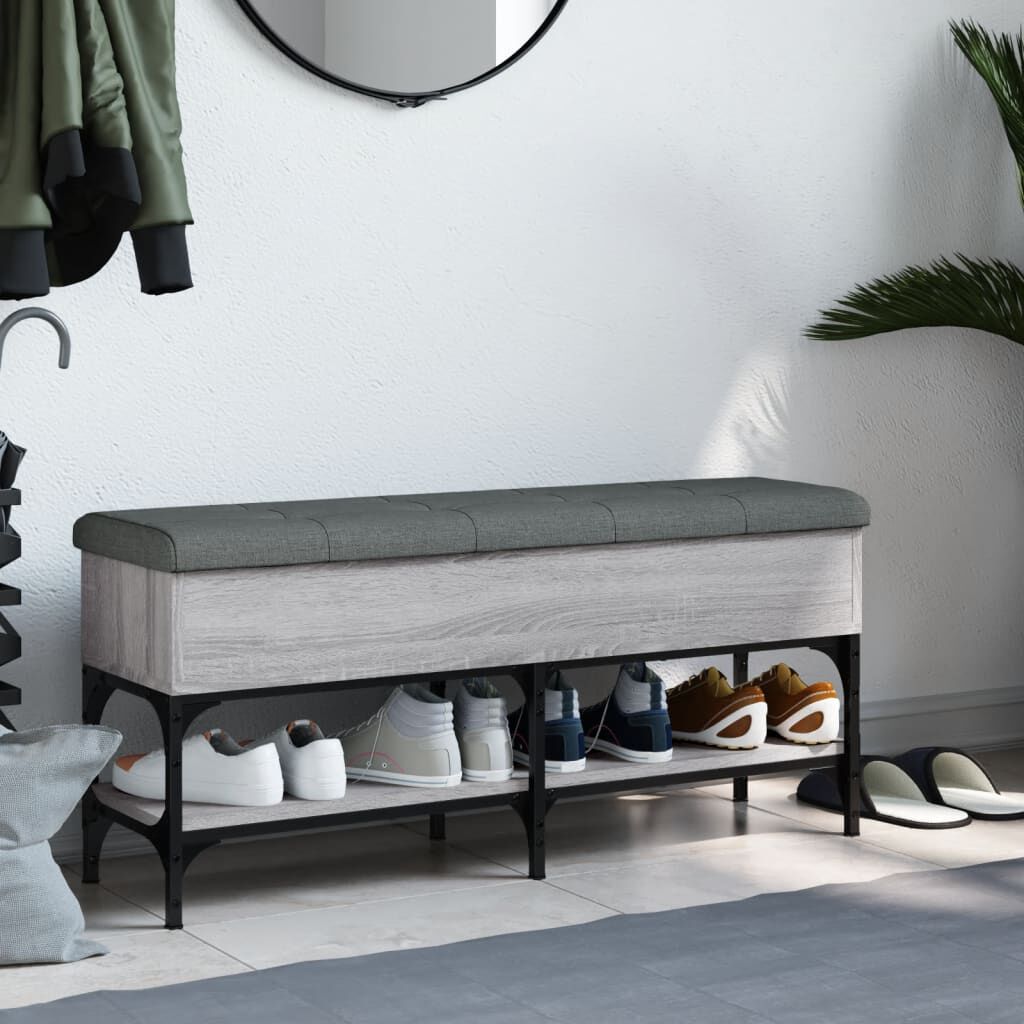 vidaXL Παπουτσοθήκη Γκρι Sonoma 102x32x45εκ. από Επεξεργασμένο Ξύλο