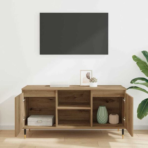vidaXL &Nu;&tau;&omicron;&upsilon;&lambda;ά&pi;&iota; TV Artisan Oak 104 x 35 x 50 &epsilon;&kappa;. &Epsilon;&pi;&epsilon;&xi;&epsilon;&rho;&gamma;&alpha;&sigma;&mu;έ&nu;&omicron; &xi;ύ&lambda;&omicron;
