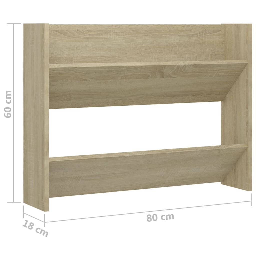 vidaXL Παπουτσοθήκες 2 τεμ. Sonoma Δρυς 80 x 18 x 60 εκ. Μοριοσανίδα