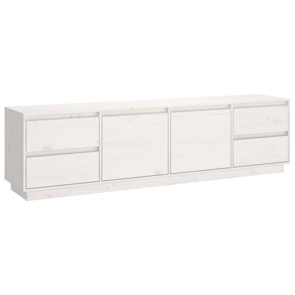 vidaXL Έπιπλο Τηλεόρασης Λευκό 176x37x47,5 εκ. από Μασίφ Ξύλο Πεύκου