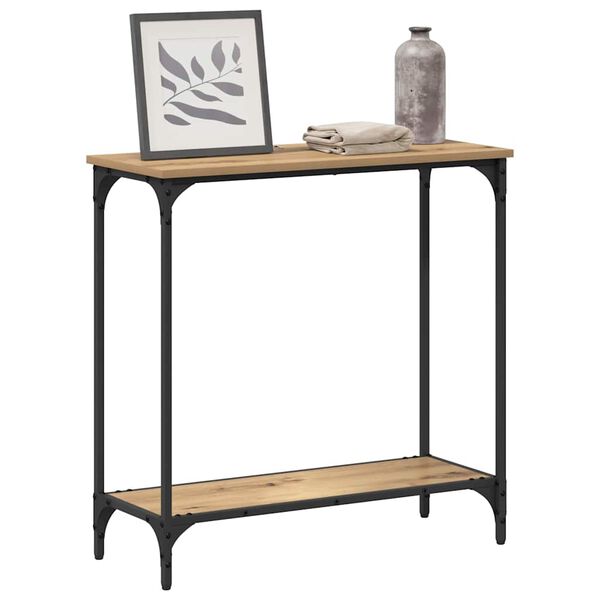 vidaXL Τραπέζι κονσόλας με ράφι artisan δρυς 75 x 30.5 x 75 εκ