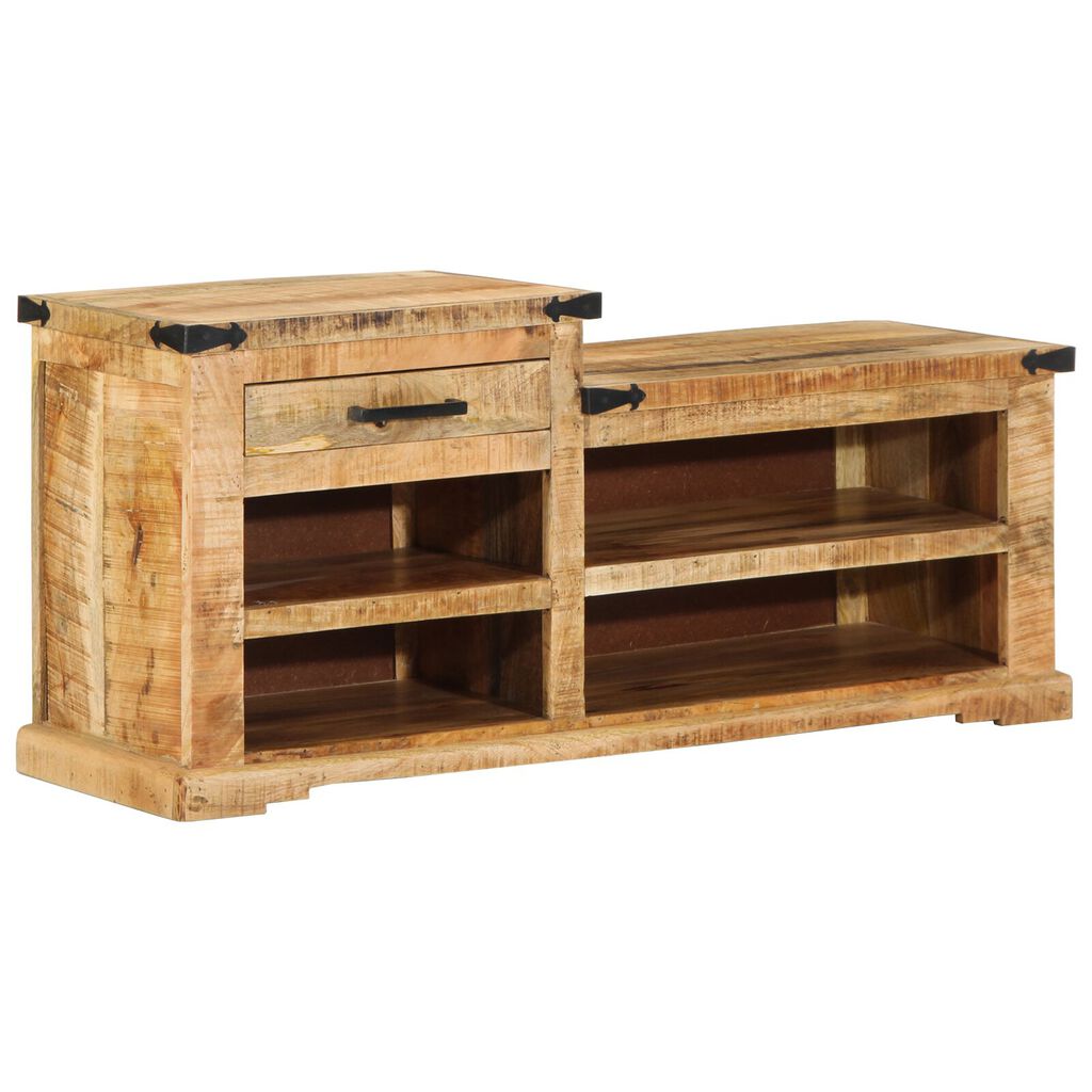 vidaXL Πάγκος για Παπούτσια 110x35x50 cm Μασίφ Ξύλο Μάνγκο