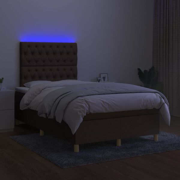 vidaXL &Kappa;&rho;&epsilon;&beta;ά&tau;&iota; Boxspring &mu;&epsilon; &Sigma;&tau;&rho;ώ&mu;&alpha; & LED &Sigma;&kappa;.&Kappa;&alpha;&phi;έ 120x200 &epsilon;&kappa; &Upsilon;&phi;&alpha;&sigma;&mu;ά&tau;&iota;&nu;&omicron;