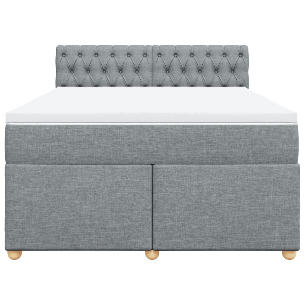 vidaXL Κρεβάτι Boxspring με Στρώμα Αν. Πράσινο 160x200εκ Υφασμάτινο