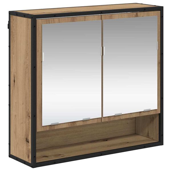 vidaXL Καθρέφτης Ντουλάπα Μπάνιου με ράφι artisan δρυς 65 x 20 x 60 εκ