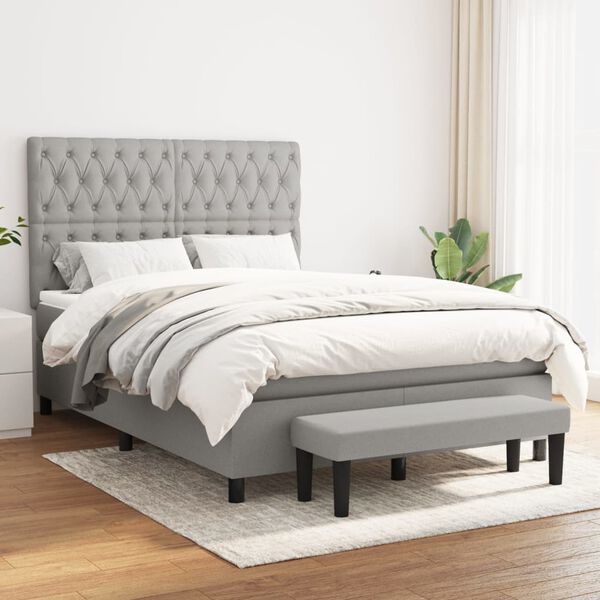 vidaXL &Kappa;&rho;&epsilon;&beta;ά&tau;&iota; Boxspring &mu;&epsilon; &Sigma;&tau;&rho;ώ&mu;&alpha; &Alpha;&nu;&omicron;&iota;&chi;&tau;ό &Gamma;&kappa;&rho;&iota; 140x190 &epsilon;&kappa;. &Upsilon;&phi;&alpha;&sigma;&mu;ά&tau;&iota;&nu;&omicron;