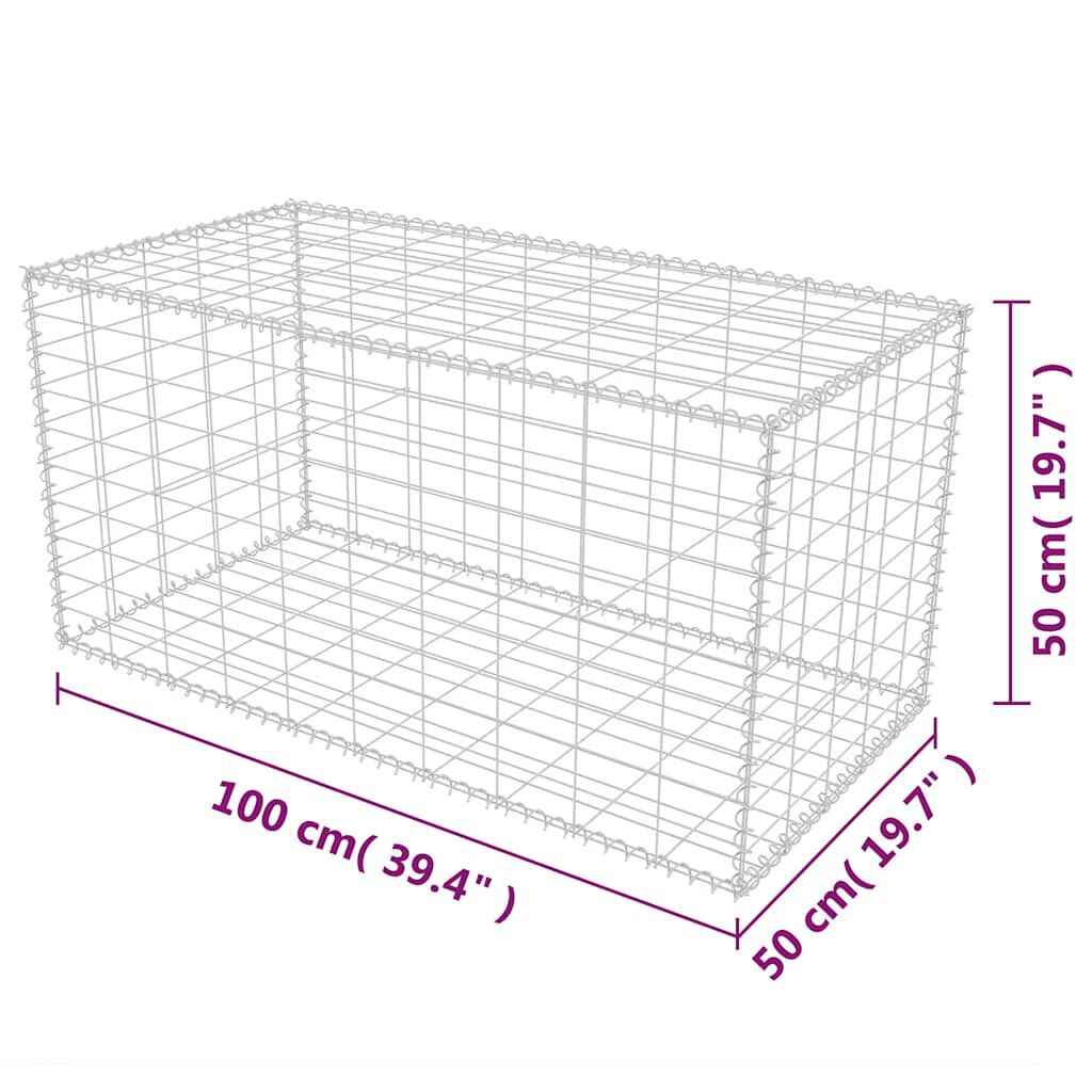 vidaXL Συρματοκιβώτιο 100 x 50 x 50 εκ. από Γαλβανισμένο Χάλυβα