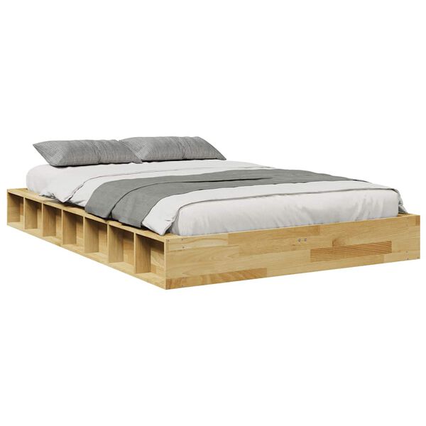 vidaXL Πλαίσιο κρεβατιού χωρίς στρώμα 120x200 cm μασίφ ξύλο δρυς
