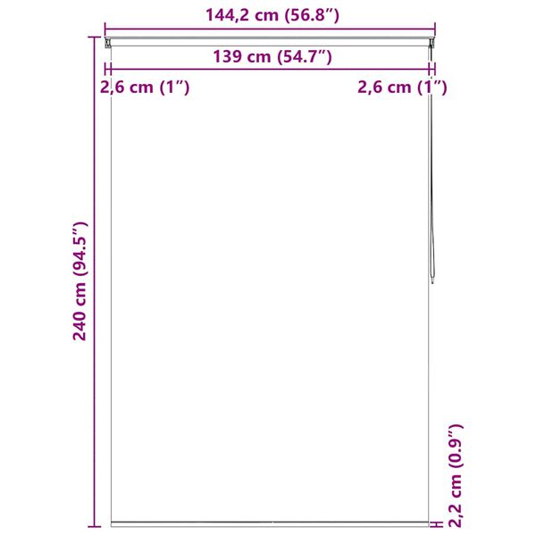 vidaXL Κουρτίνα Μπάνιου Ρολό Λευκή 140 x 240 εκ.