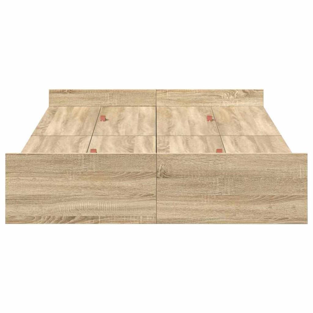 vidaXL Κρεβάτι με αποθηκευτικό χώρο Sonoma Δρυς 120 x 200 cm