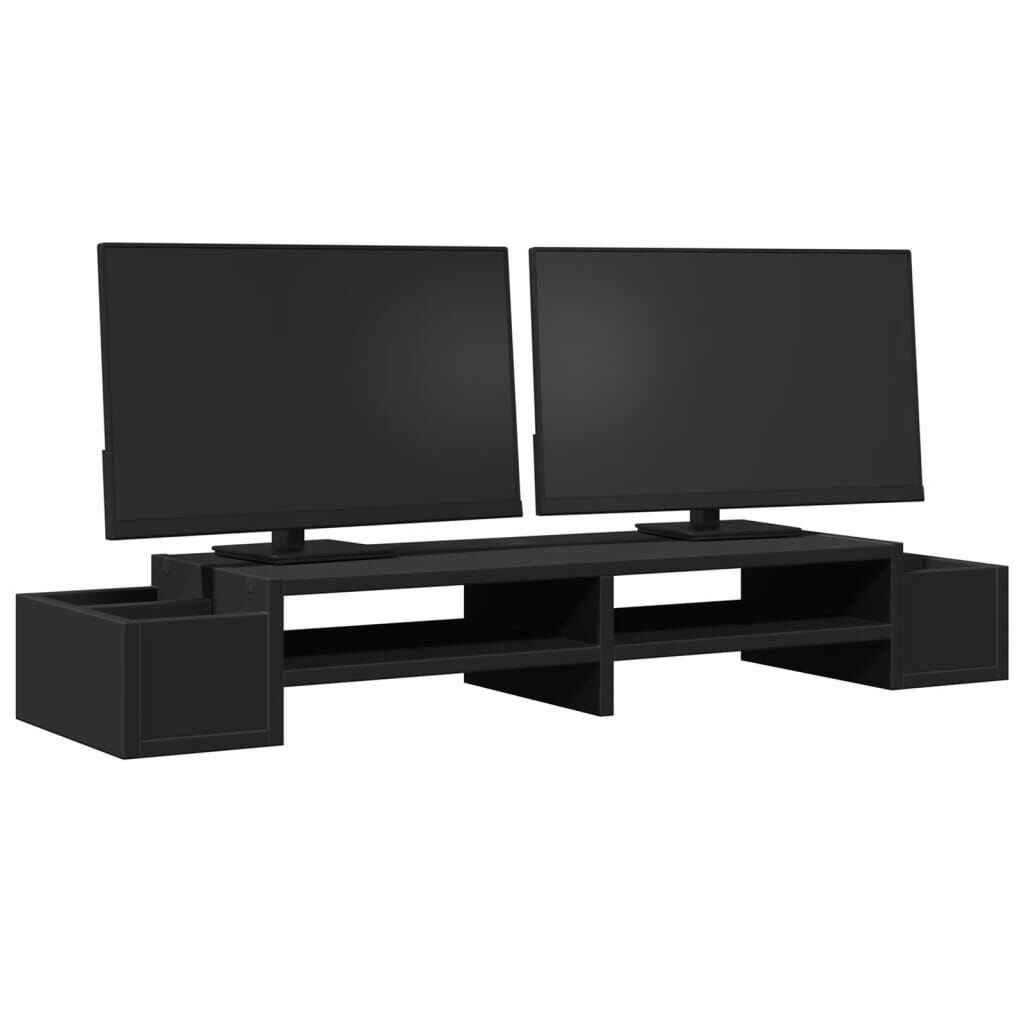 vidaXL Βάση Οθόνης με Αποθ. Μαύρο 100x27x15 εκ. από Επεξεργ. Ξύλο