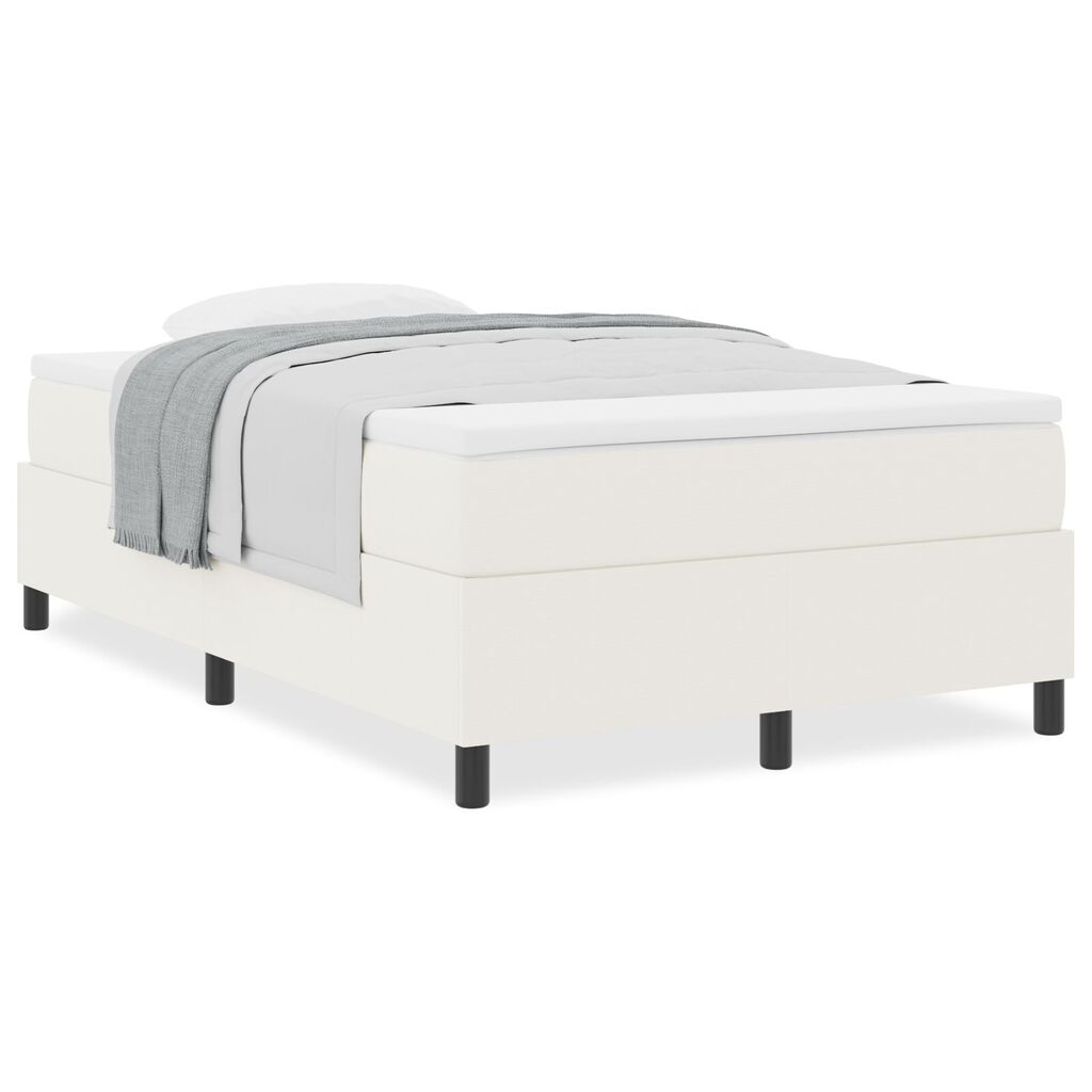 vidaXL Κρεβάτι Box Spring με Κρεμ Στρώμα 120x200 εκ Υφασμα βελουτέ