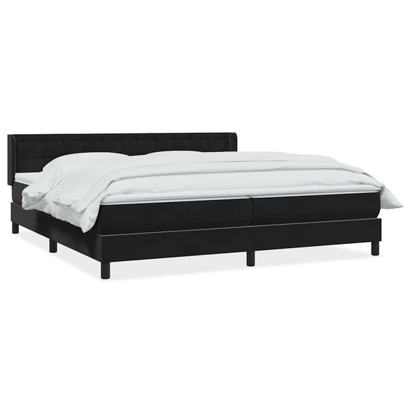vidaXL Box Spring &Kappa;&rho;&epsilon;&beta;ά&tau;&iota; &mu;&epsilon; &sigma;&tau;&rho;ώ&mu;&alpha; &Mu;&alpha;ύ&rho;&omicron; 200x220 cm &Beta;&epsilon;&lambda;&omicron;ύ&delta;&iota;&nu;&omicron;