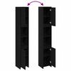 vidaXL Ντουλάπι Μπάνιου με αποθήκευση Μαύρη Οξυά 30 x 30 x 183.5 εκ.