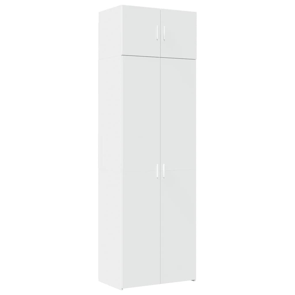 vidaXL Ραφιέρα με Ντουλάπια Λευκή 70x42,5x225 εκ. Επεξεργασμένο Ξύλο