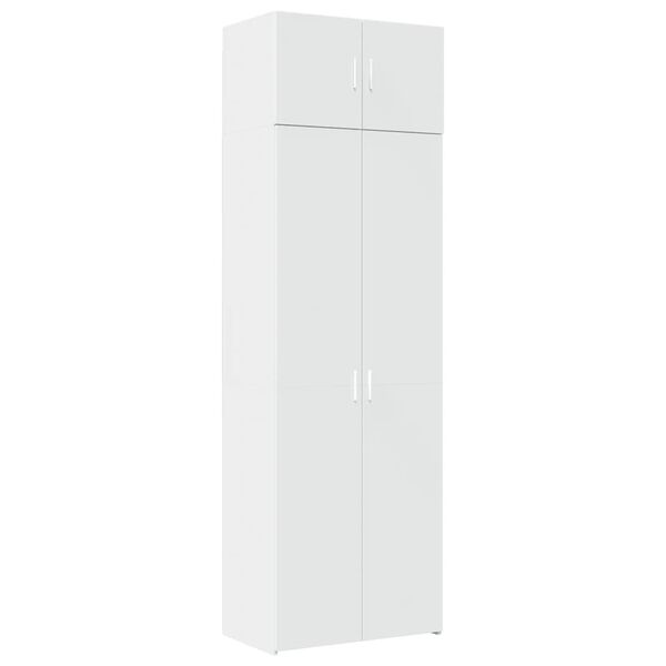 vidaXL Ραφιέρα με Ντουλάπια Λευκή 70x42,5x225 εκ. Επεξεργασμένο Ξύλο