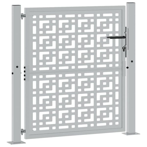 vidaXL Πόρτα Κήπου με Σταυρό 105x105 εκ. από Ατσάλι με Αντοχή στις Καιρικές Συνθήκες