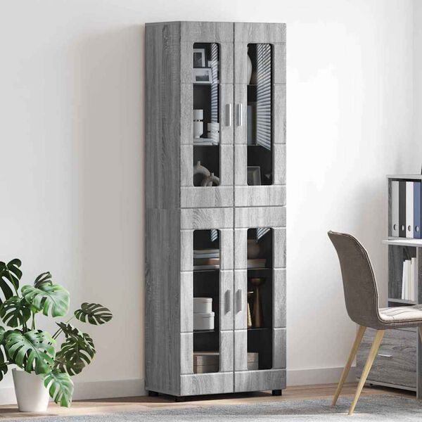 vidaXL Highboard &mu;&epsilon; &rho;ά&phi;&iota; FLORIN &Gamma;&kappa;&rho;ί&zeta;&omicron; &Sigma;&omicron;&nu;&omicron;&mu;&alpha; 60 x 35 x 182 &epsilon;&kappa;.