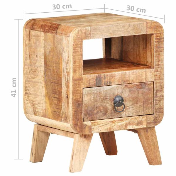vidaXL Κομοδίνο 30 x 30 x 41 εκ. από Ακατέργαστο Ξύλο Μάνγκο