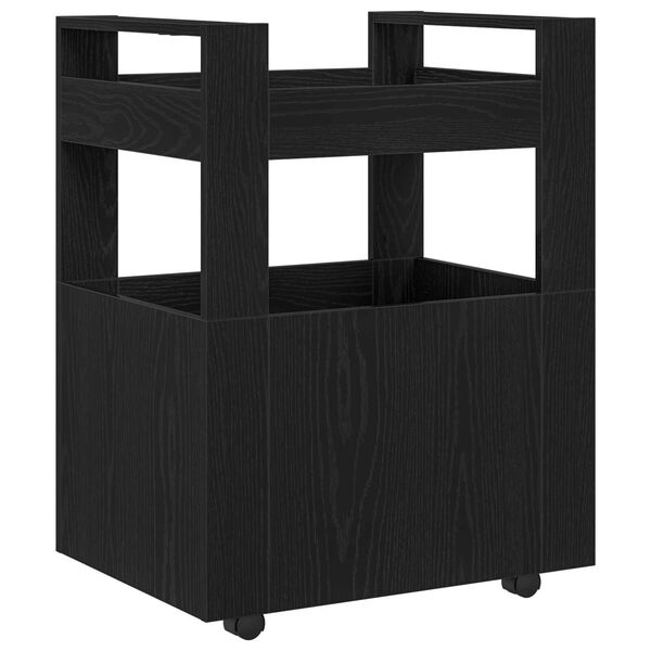 vidaXL Κουζίνα Τροχαλία Μαύρη Βελανιδιά 60x45x80 εκ Επεξεργασμένο Ξύλο