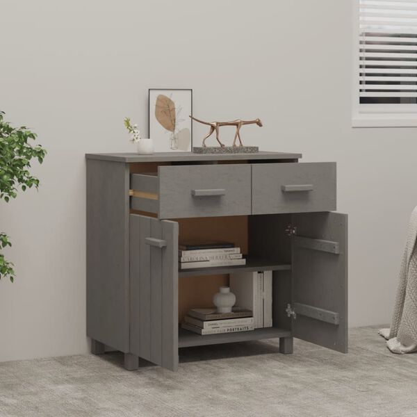 vidaXL Ντουλάπι Αποθήκευσης Ανοιχτό Γκρι 79x40x80 εκ Μασίφ Ξύλο Πεύκου