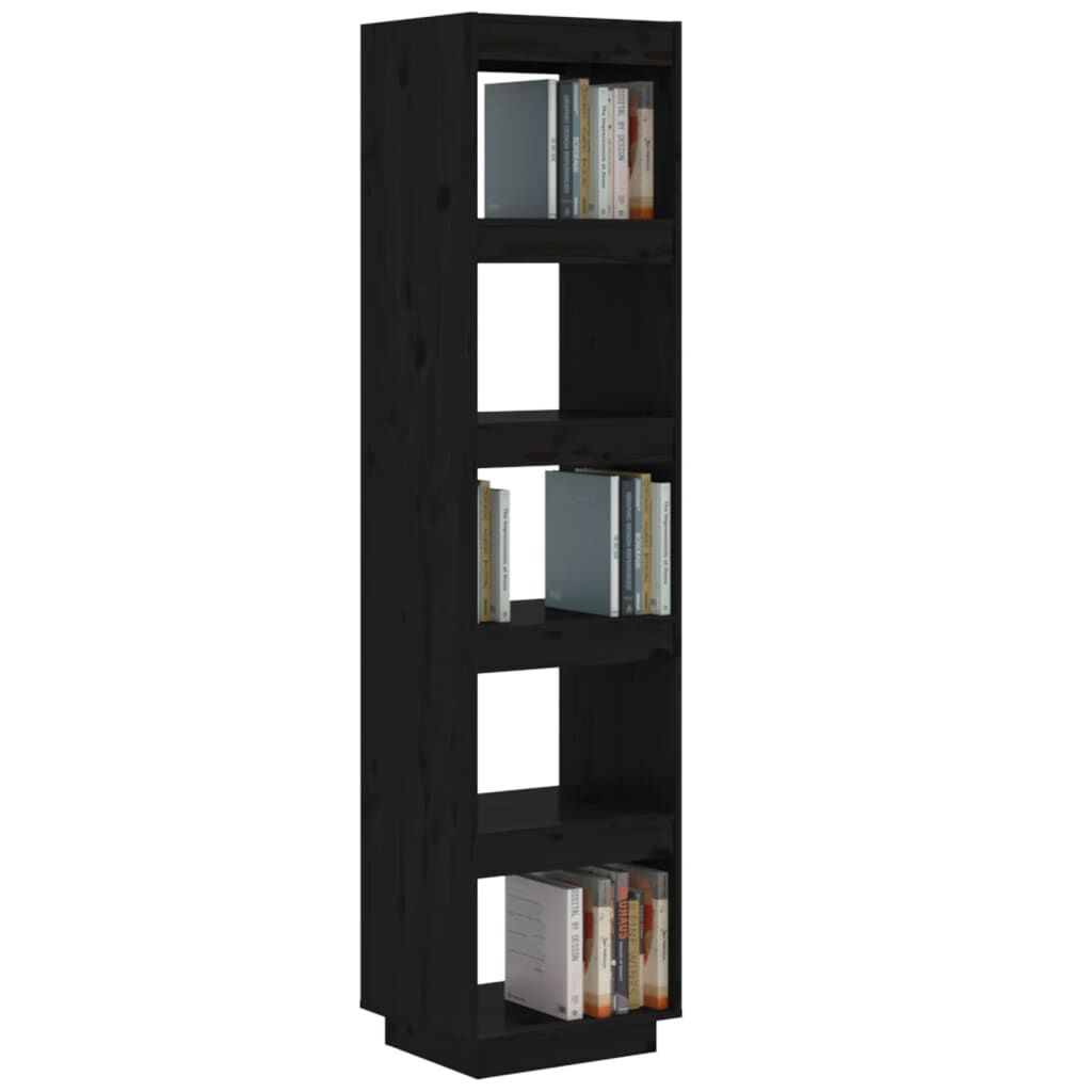 vidaXL Βιβλιοθήκη/Διαχωριστικό Χώρου Μαύρο 40x35x167 εκ. Μασίφ Πεύκο