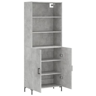 vidaXL Ντουλάπι Γκρι Σκυροδέματος 69,5x34x180 εκ. Επεξεργασμένο Ξύλο