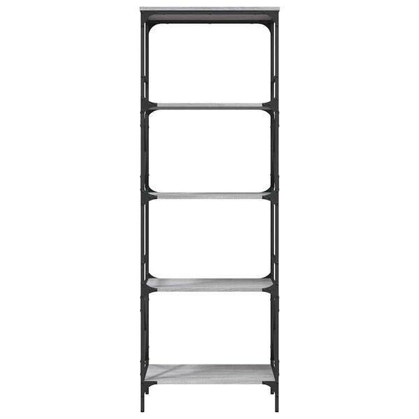 vidaXL Βιβλιοθήκη 5 Επιπέδων Γκρι Sonoma 59 x 35 x 171 εκ. Επεξ. Ξύλο
