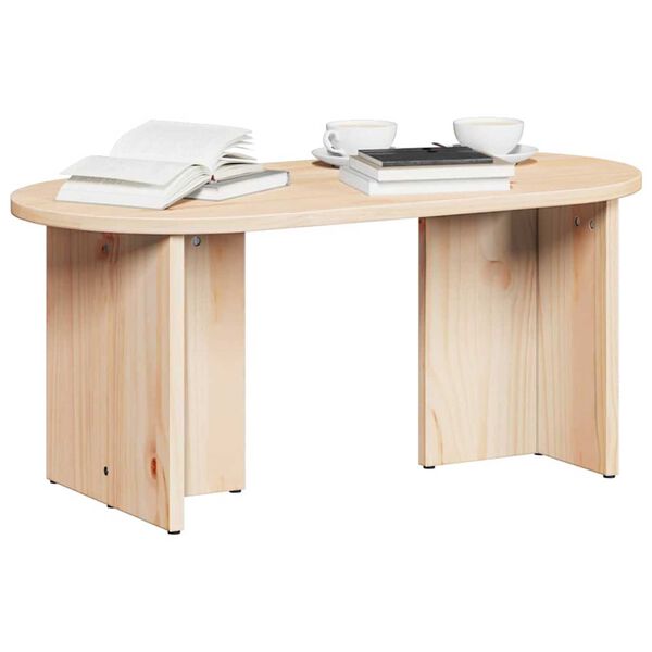 vidaXL Τραπεζάκι σαλονιού Φυσικό 80 x 39.5 x 35 εκ. Μασίφ ξύλο πεύκου