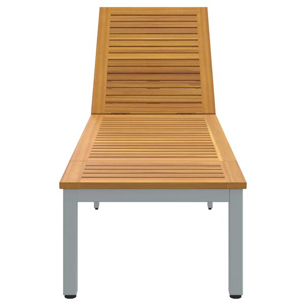 vidaXL Ξαπλώστρα 1-πρόσωπο Γκρι 200 x 55 x 35 εκ. Μασίφ ξύλο ακακίας