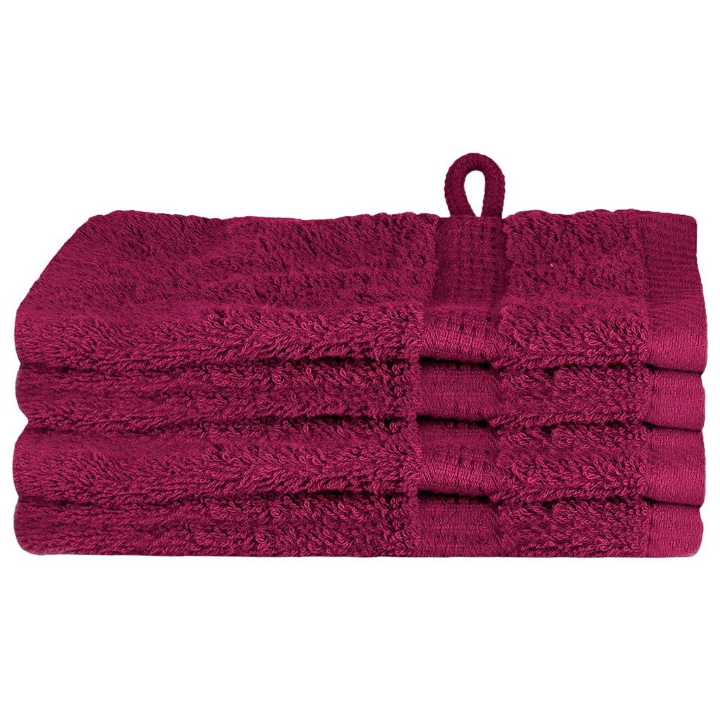 vidaXL Πετσέτες 4 pcs Μπορντώ 15 x 21 cm Βαμβάκι
