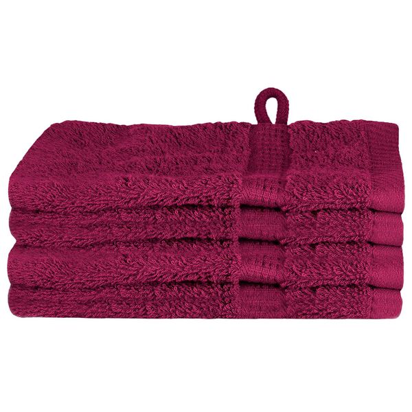 vidaXL Πετσέτες 4 pcs Μπορντώ 15 x 21 cm Βαμβάκι