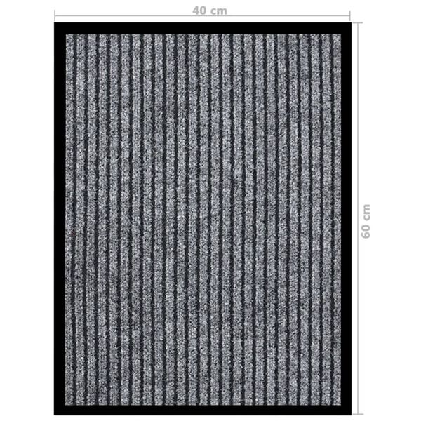 vidaXL Πατάκι Εισόδου Ριγέ Γκρι 40 x 60 εκ.