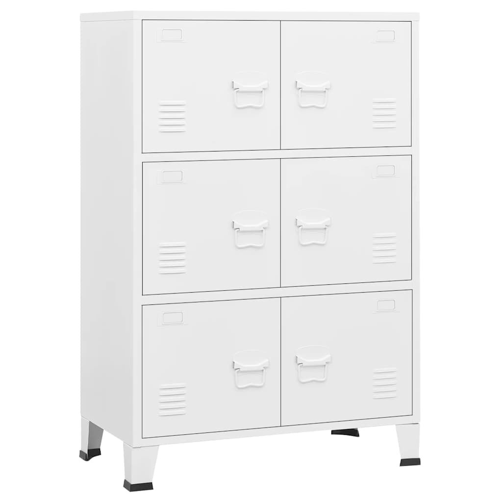 vidaXL Αρχειοθήκη Βιομηχανικού Στιλ Λευκή 75 x 40 x 115 εκ. Ατσάλινη
