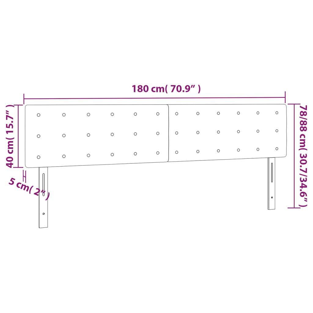 vidaXL Κεφαλάρια Κρεβατιού 2 τεμ. Taupe 90x5x78/88 εκ. Υφασμάτινο